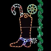 Boot with Candy Pole Mount Display | Holiday Outdoor Decor