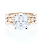 3 Row Oval Diamond Engagement Ring