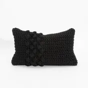 Black Macrame Kidney Pillow