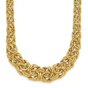 14k Gold Graduated Byzantine Necklace, Made in Italy, Beautifully Hand Woven