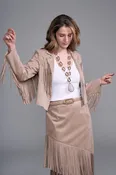 BCJ0901 Silky Suede Fringe Jacket