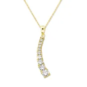 1 Carat Twt. Cubic Zirconia Graduating Journey Pendant in Gold Over Silver