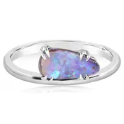Australian Boulder East-West Double Prong Opal Ring