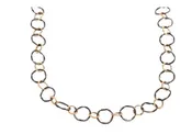 Blackened Sterling Silver & 18K Yellow Gold Circle Link Chain Necklace