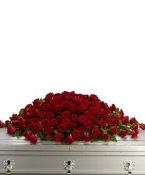 Large Red Rose Casket Cover