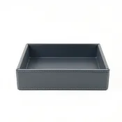 Leather Desk Organizer – 10 x 6 x 2 in, Smooth Finish, Minimalist Style