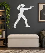 Adult Woman Competition Shooter Ready Stance Vinyl Decal - GirlsWithGunsCX008
