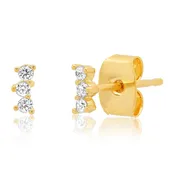 3 Stone Arc Stud