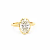 Gold Lab-Grown Diamond Oval Bezel Engagement Ring