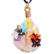7 Chakra Tree Of Life Drop Necklace