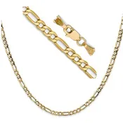 14K 20 inch 3.5mm Semi-Solid Figaro with Lobster Clasp Chain