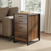 28" File Storage Cabinet With Office Four-Drawers, Walnut