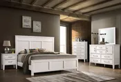 Andover 4 pc includes: queen bed, dresser, mirror and n-stand