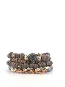 4 strand Heishi w Crystal bracelet