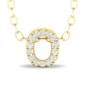 Diamond Studded Initial Letter Pendant - O