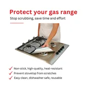 Cooks Innovations Set of 4 Non-Stick Gas Range Protectors - Reusable Heat Resistant Stove Top Covers for Gas Burners, Stove Cover