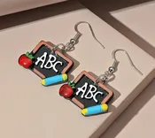 ABC Chalkboard Teacher Earrings
