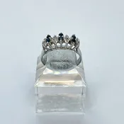 10K Sapphire Diamond Band Ring