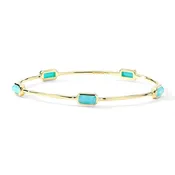 18K Gold Gelato Bangle Bracelet with Multi Stone