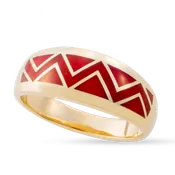 Coral River of Love Ring with Flat Edge