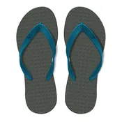 Men's Sustainable Flip Flops Grey with Navy Straps