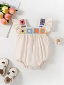 Crochet Square Baby Ruffle Romper