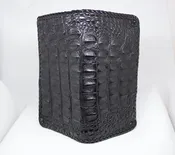 Black and Red Pocket "Executive" Braided Hornback Alligator Wallet
