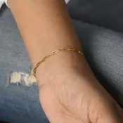 14k Gold Filled Paperclip Bracelet - Silver Bracelet for women