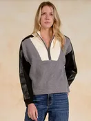 1/4 Zip Color Block Sweater