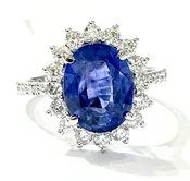 18K 4.12CT Sapphire 1.08CT Diamond Ring