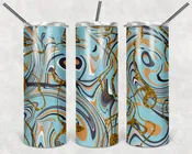 Abstract Glitter Blue Swirl 20oz Tumbler