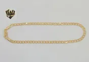 (1-0018) Gold Laminate - 4mm Curb Link Anklet - 10" - BGF