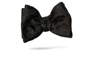 Black Geometric 100% Silk Bow Tie - Pisa