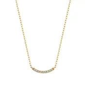 10k Diamond Curved Bar Pendant