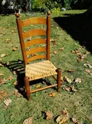 antique child's ladderback rush seat chair — Something Special