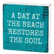 "A Day At The Beach" Block Sign