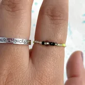 Black rutilated quartz ring