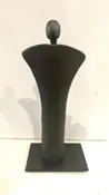 1980s Italian Graphite Ceramic Sculpture on Slate Base — Klassik