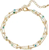 3 Row Beaded Chain Anklet