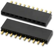 0.10" Pitch 10-Pin PCB Socket, Straight