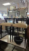 (2) DARK CURVED YELLOW BAR STOOLS