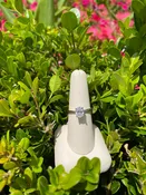 14K White Gold Oval Solitaire with Hidden Halo