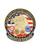 Amemerican Heroes Fire Fighter Police EMT Sheriff HAT/Lapel Pin — American Heroes
