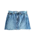 2000s Gap Light Denim Raw Hem Mini Skirt Size 10/32