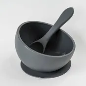 Babeehive Goods - Silicone Suction Bowl and Spoon Set: Charcoal