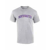 Adult Grey Short Sleeve Tee Shirt with “Northwasted” Design
