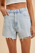 Anne Distressed Hem Denim Shorts