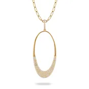 14K YG Diamond Oval Pendant