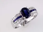 Oval Cut Sapphire and Diamond Ring