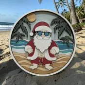 Beach Santa Ornament